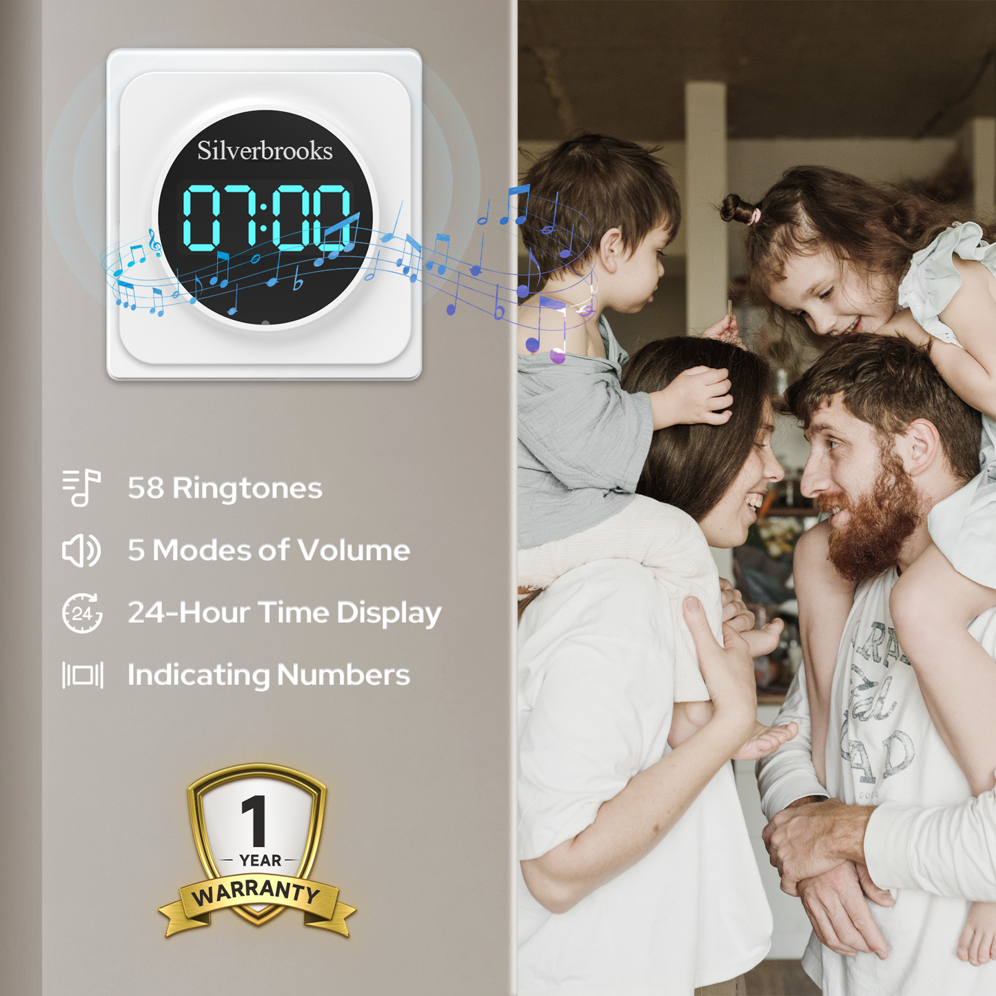 Time Display, Wireless Doorbell for Home-700(White)