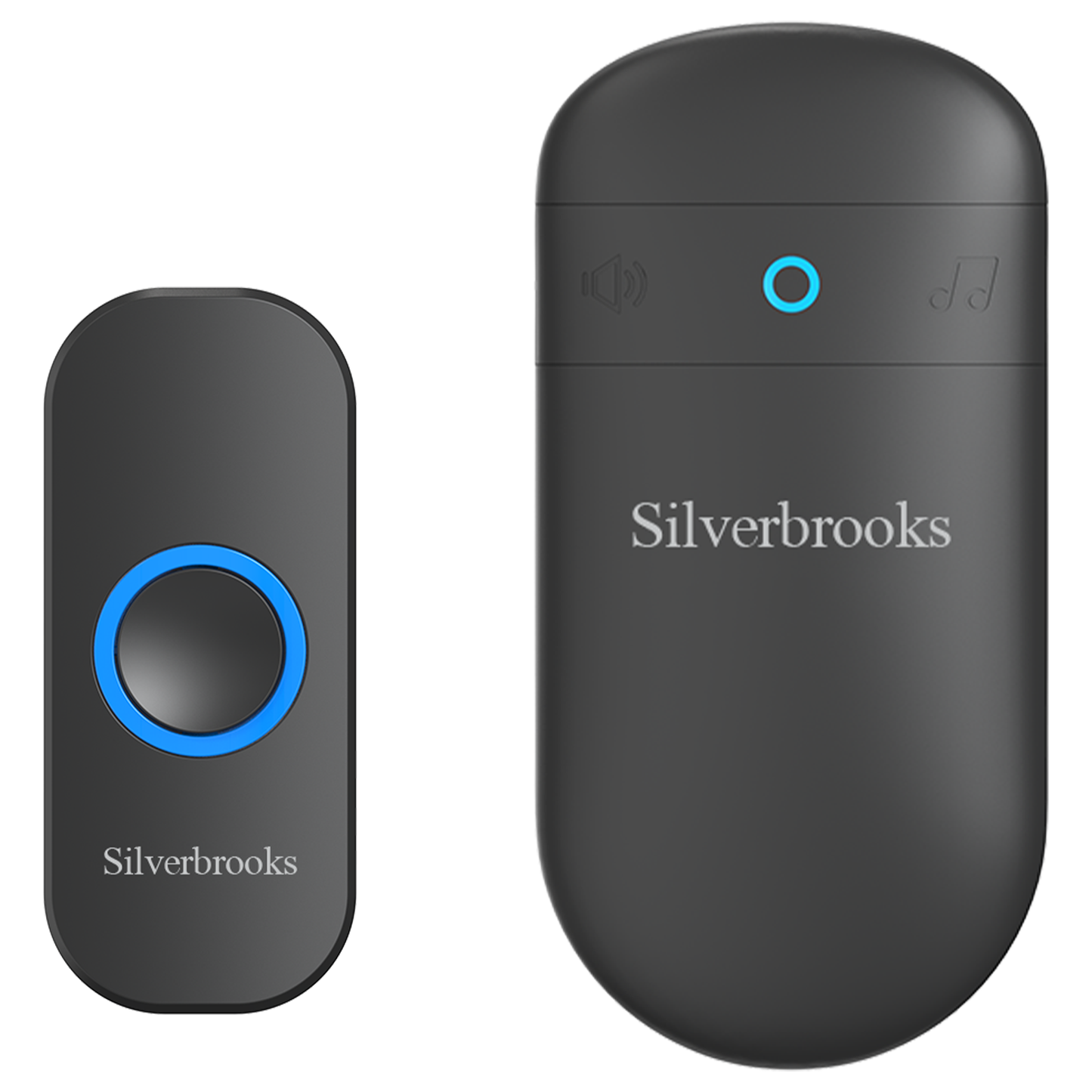 Silverbrooks Wireless Door Bell Kits with 32 Chimes-T300(Black)
